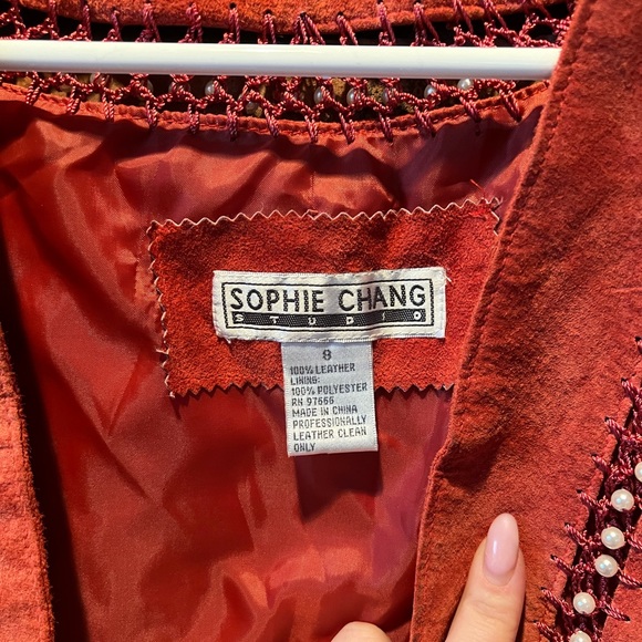 Vintage Sophie Chang Suede/Pearl cropped jacket - Picture 2 of 7
